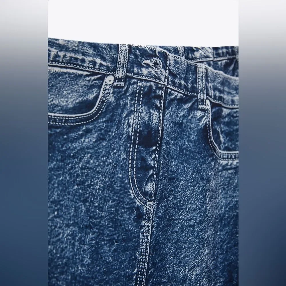 ZARA DENIM-LOOK SKIRT - Picture 3 of 4